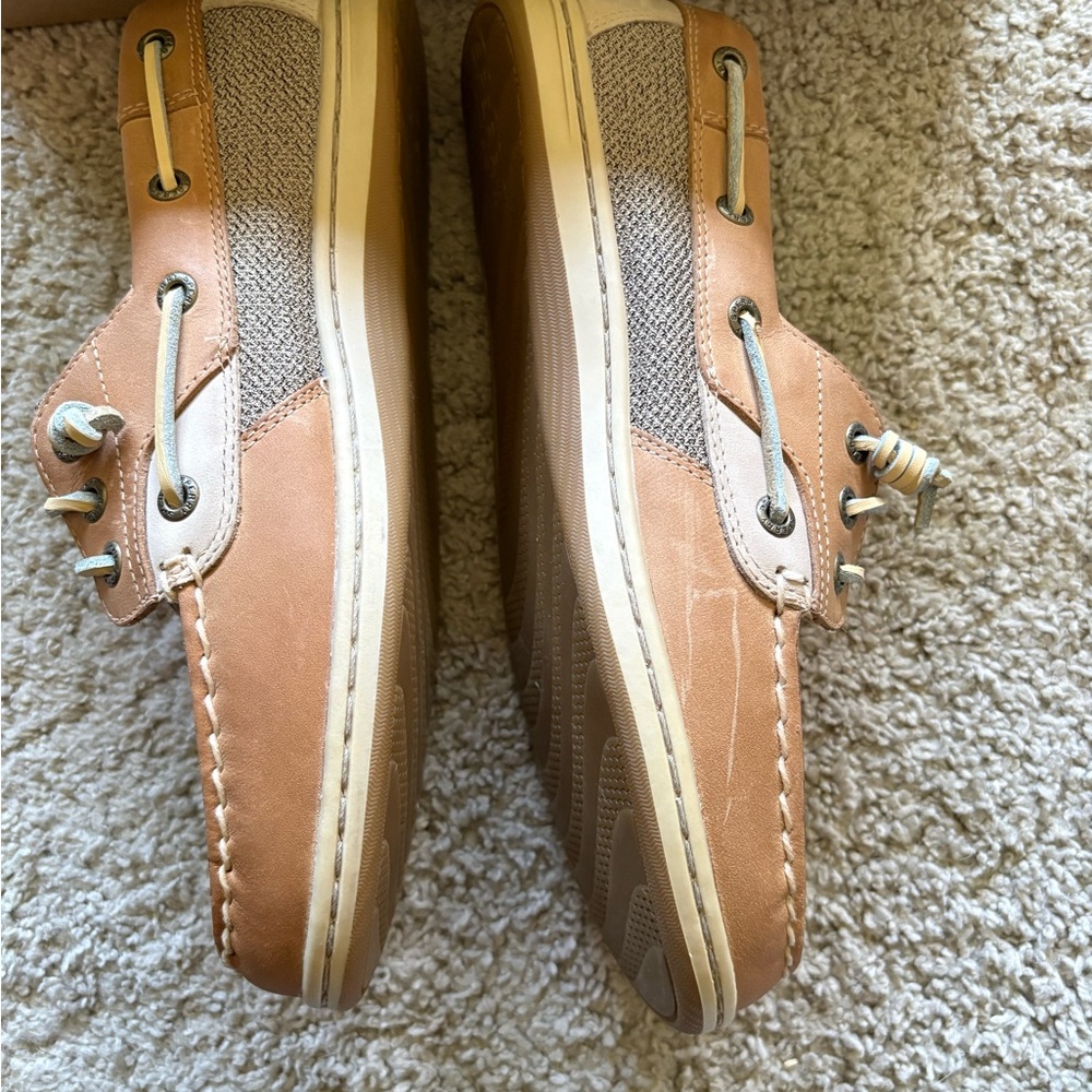 Sperry Women’s Tan Leather Boat Shoes - Picture 3 of 5